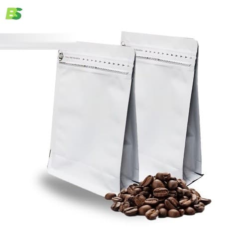 Custom Printed Spout Valve Coffee Bags Flat Bottom Zipper Seal Reusable Recyclable Stand-Up Pouches for Coffee Pet Food Snacks